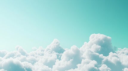 Wall Mural - White Clouds on Blue Sky Wallpaper. Soft, fluffy white clouds floating in a pale blue sky.