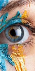 Poster - Vibrant eye close-up with colorful makeup