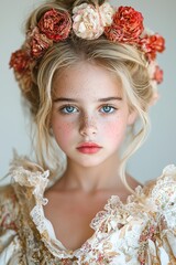 Poster - Elegant woman with floral crown