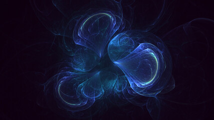 Poster - 3D rendering abstract multicolored fractal light background with bright center. Its not AI Generatd illustration.