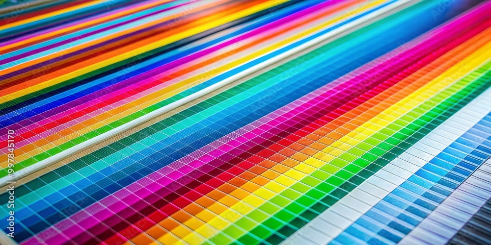 Printer Sample Colored Colorful printer test page showcasing stripes and patterns, ideal for ...