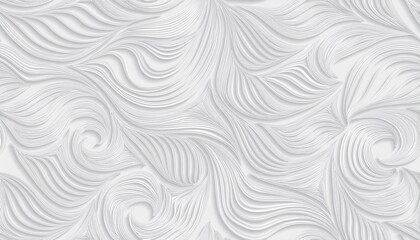 Poster - 3D illustration of white seamless pattern waves light and shadow. Abstract wavy line 3d paper cut white background.