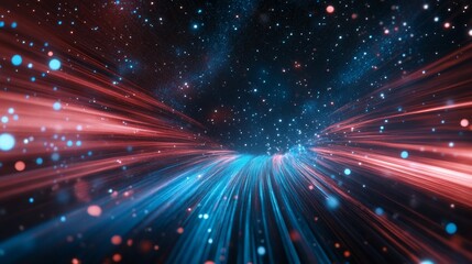 Wall Mural - cosmic light trails: abstract space art