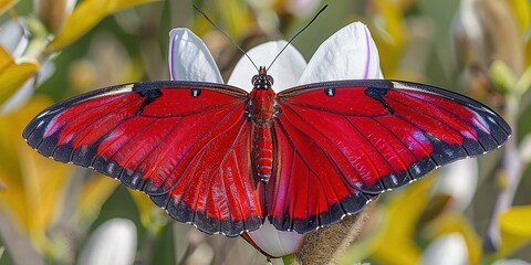 Wall Mural - butterfly on a flower