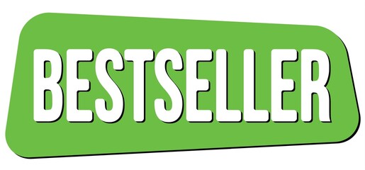 BESTSELLER text on green trapeze stamp sign.