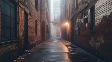  Mysterious Foggy Alleyway in the City