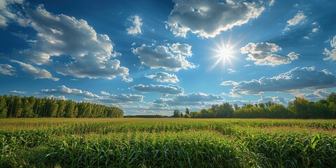 Canvas Print - field and blue sky