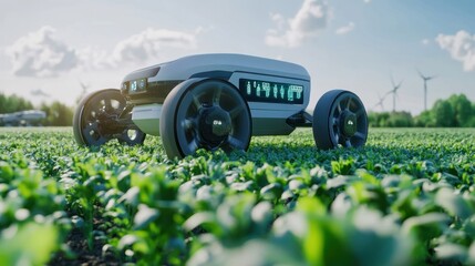 Poster - Agriculture robotic and autonomous car working in smart farm, Future 5G technology with smart agriculture farming concept