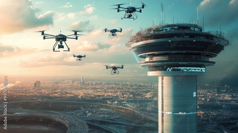 Futuristic AI-driven air traffic control systems for autonomous drones ...