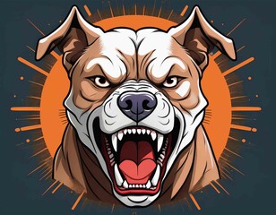 Poster - Angry pitbull dog logo