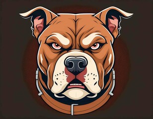 Poster - Angry pitbull dog logo