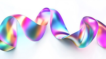 Sticker - Abstract Colorful  3D Rendering of a Looping Ribbon