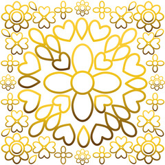 Ornamental gold flower pattern 