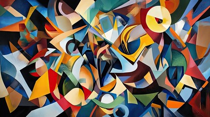 Canvas Print - Abstract Art with Geometric Shapes and Vibrant Colors