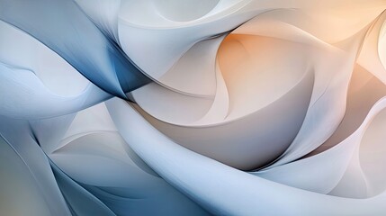 Canvas Print - Abstract Swirling Design in Blue, White, and Orange Hues