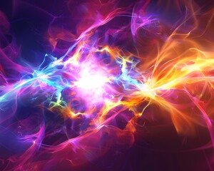 Poster - A vibrant and dynamic abstract background featuring swirling colors of energy and light, perfect for artistic projects.