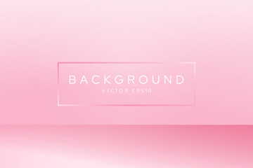 Wall Mural - soft light pink gradient room background with floor for product placement, female breast cancer awar