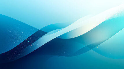 Poster - Abstract Blue Waves Background with Gradient, Subtle Sparkles and Fluid Curves, Ideal for Modern Design Projects, Technology Posters, Nature-Inspired Themes, and Calming Visuals