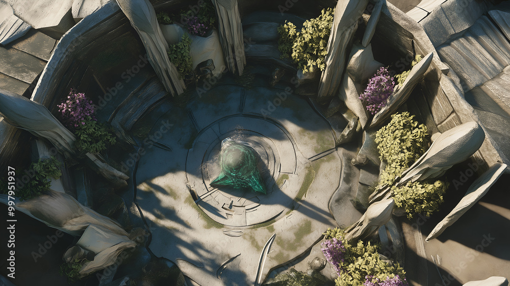 Alien Temple Battle Map for Sci-Fi DnD, Top-Down Tabletop Role-Playing ...