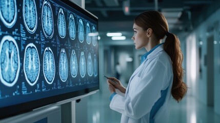 The Doctor Analyzing Brain Images