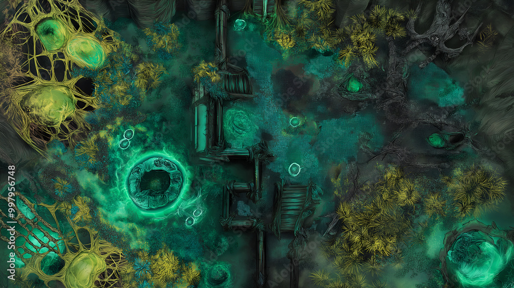 Alien Temple Battle Map for Sci-Fi DnD, Top-Down Tabletop Role-Playing ...