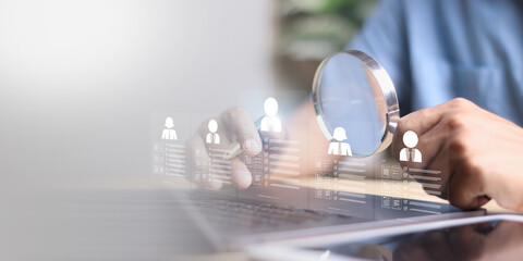 Wall Mural - hr, human resources management concept. recruitment, employment, headhunting, team building.