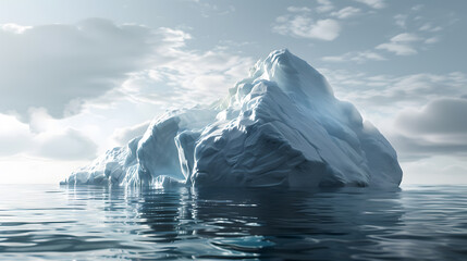 A huge iceberg or glacier in Arctic or Antarctic waters. AI generated art