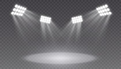 Aufkleber - Set of spotlight lighting effects. Set of glowing isolated lighting effects for stadium, presentations. Vector	
