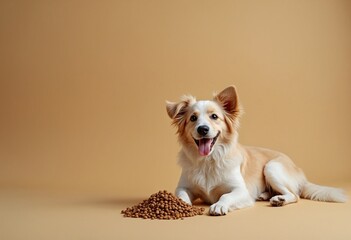 Sticker - Happy dog with organic and delicious dry pet food