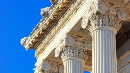 Wall Mural - ancient greek architecture featured iconic columns with distinct styles: doric, ionic, and corinthia