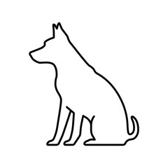 Sitting dog line art