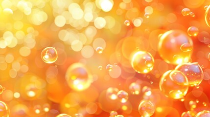 Poster - A bright orange background with many small bubbles scattered throughout