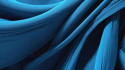 Wall Mural - Blue layers of cloth warping. Abstract fabric twist