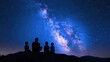 © Pixel Alchemist - Silhouettes of people gazing at the starry night sky with the Milky Way visible.