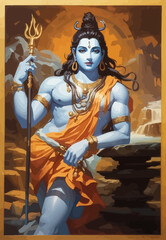 Wall Mural - lord Shiva illustration vedic hindu