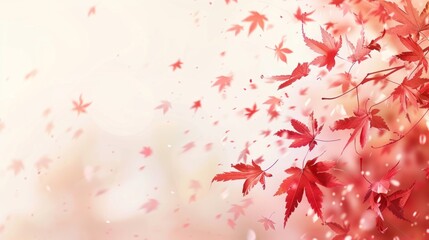 Poster - A red leafy tree with red leaves falling from it