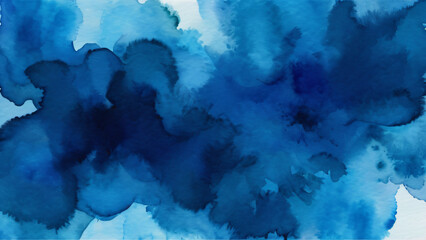 Abstract watercolor paint background dark blue color grunge texture for background