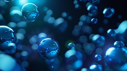 Poster - A blue background with many small blue spheres