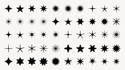 Wall Mural - Shine star sparkle vector set. Sparkle star icons. Shine icon. Stars sparkle doodles vector. Set sparkles star symbols vector. Bright sparkle, star sparkle, shiny flash star. Star shine sparkle icon