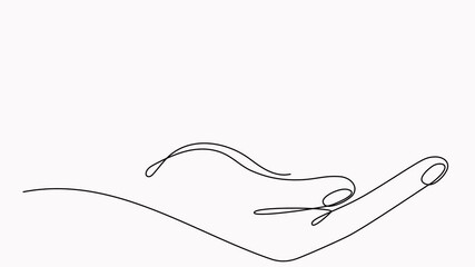 Poster - Hand holding graduation hat continuous one line drawn animation. Education hat in arm line art video.