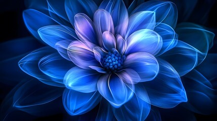 Wall Mural - abstract blue flower