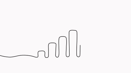 Poster - Growing arrow graph continuous line drawing animation. Successful business strategy symbol video.