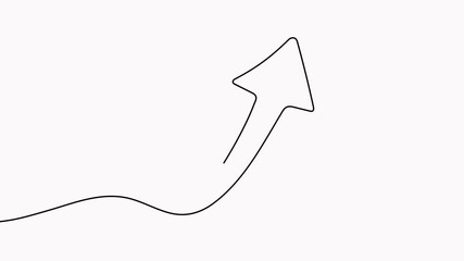Poster - Animated arrow up continuous line drawing video.