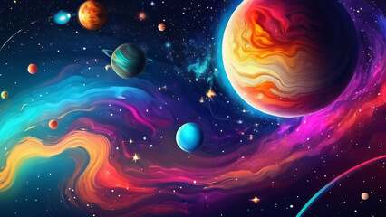 colorful abstract wallpaper texture background illustration, universe and time travel between stars 
