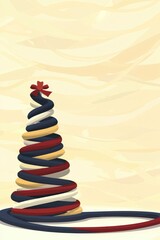 Poster - Abstract Christmas Tree Made of Ribbon