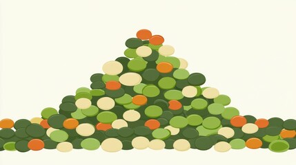 Poster - Abstract Green, Orange, and Beige Pattern Background