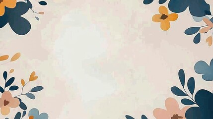 Wall Mural - Abstract Floral Background with Beige and Blue Tones