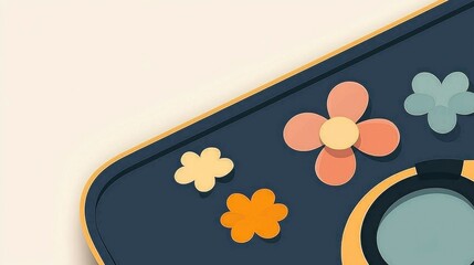 Retro Phone with Flower Decor