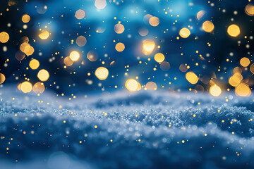 Wall Mural - A blue sky with snow and lights.,