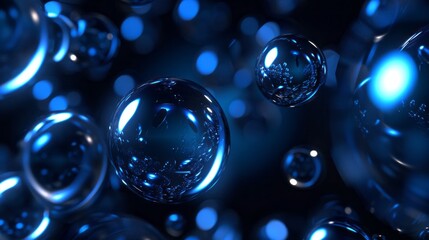 Poster - A close up of many blue spheres